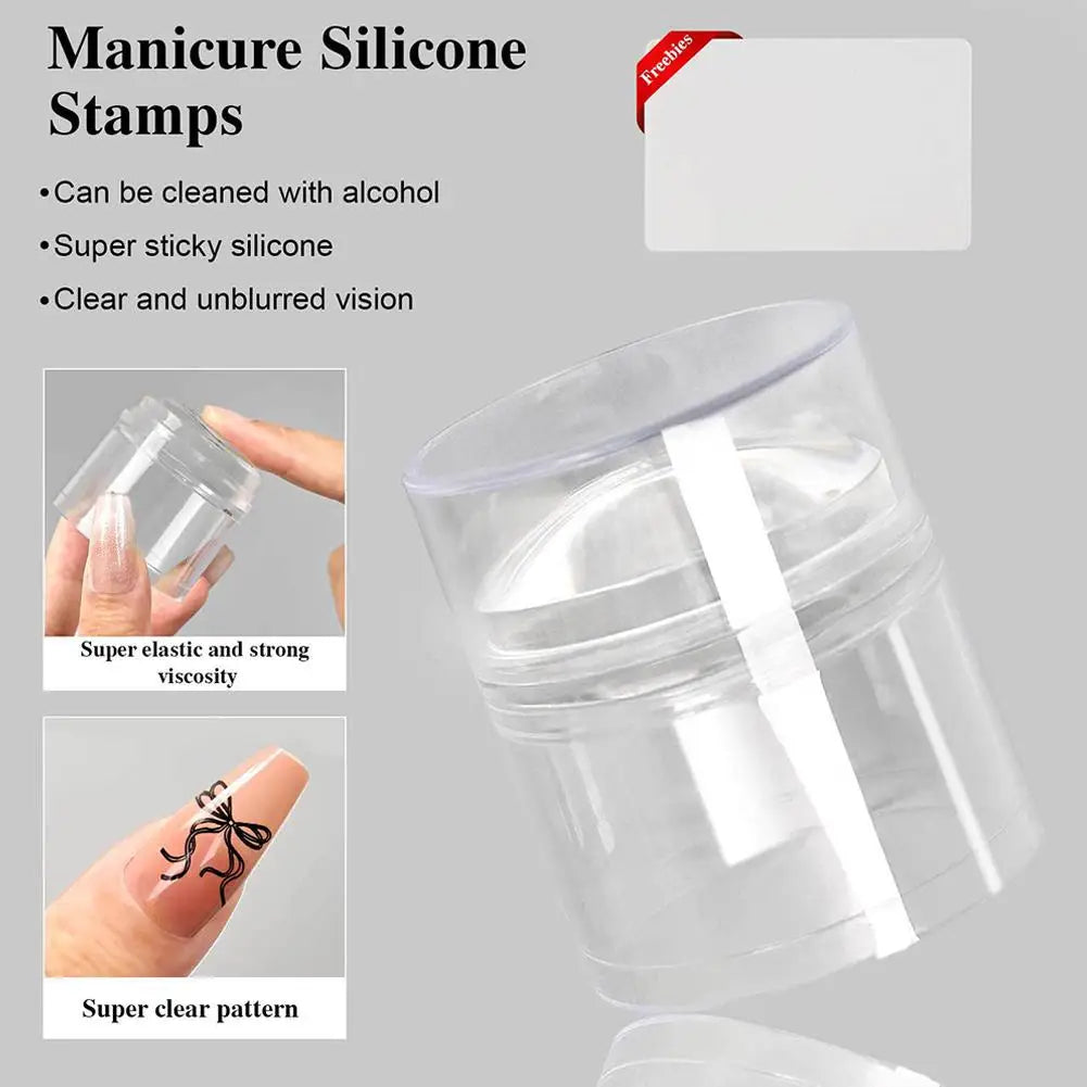 French Nail Art Stamper – Clear Silicone Stamp & Scraper