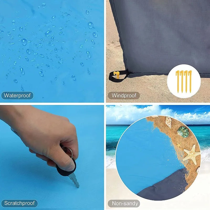 Waterproof Foldable Beach Blanket – Portable Outdoor Picnic Mat