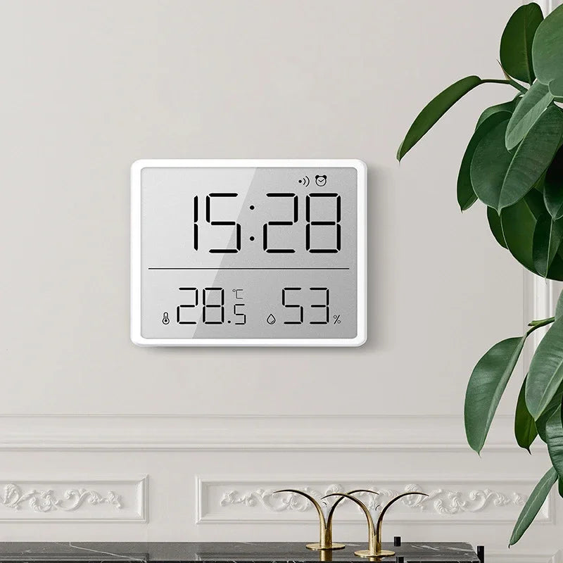 Ultra Thin Digital Alarm Clock LCD | Temp & Humidity Display
