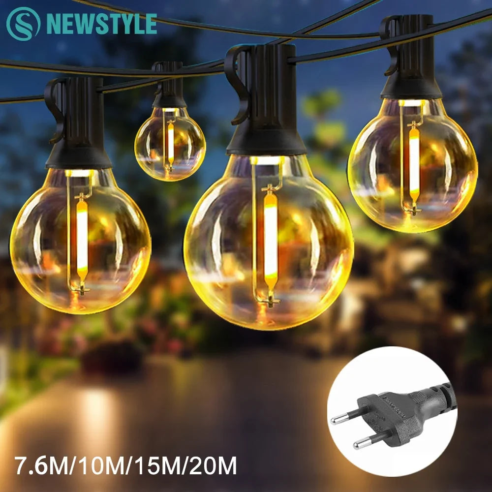 G40 LED Outdoor String Lights | Shatterproof Patio Globe Bulbs