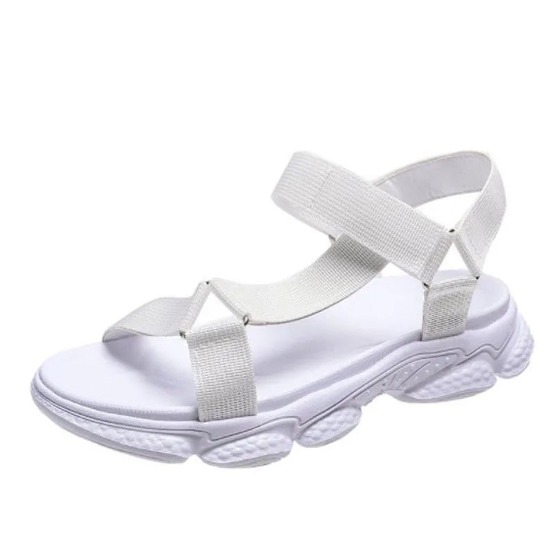 Women's Colorful Platform Roman Sandals | Velcro Beach Flats