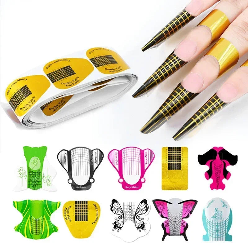 French Nail Form Tips – UV Gel & Acrylic Extension Stencils 50/100Pcs