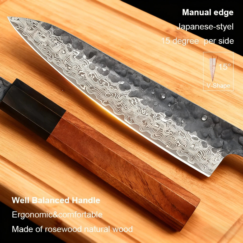 67-Layer Damascus Steel Kitchen Knife Set – 1, 2 or 3 Piece