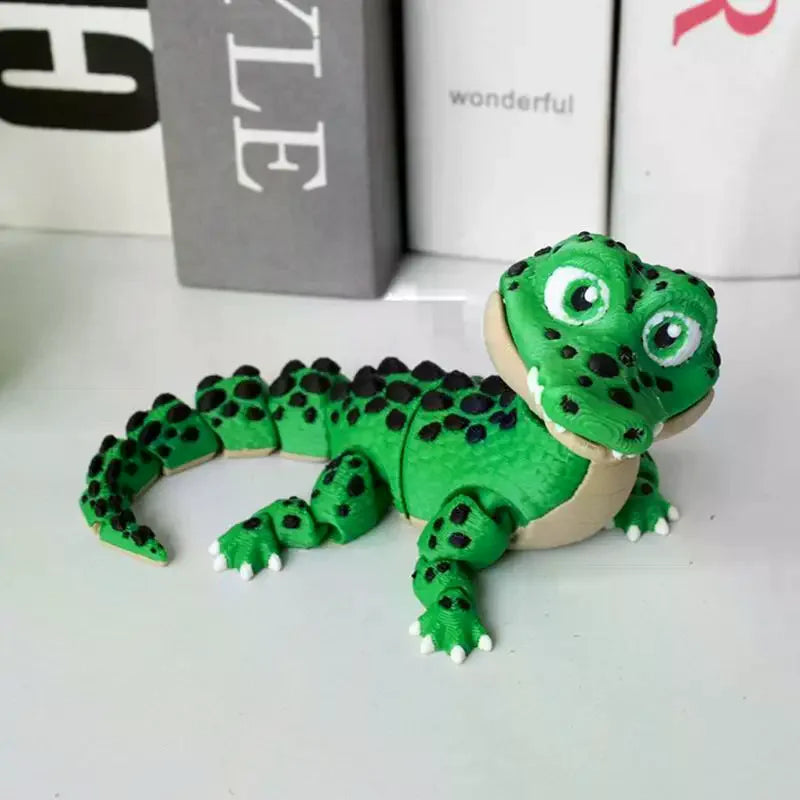 3D Printed Crocodile Toy – Movable Joints Desk Statue