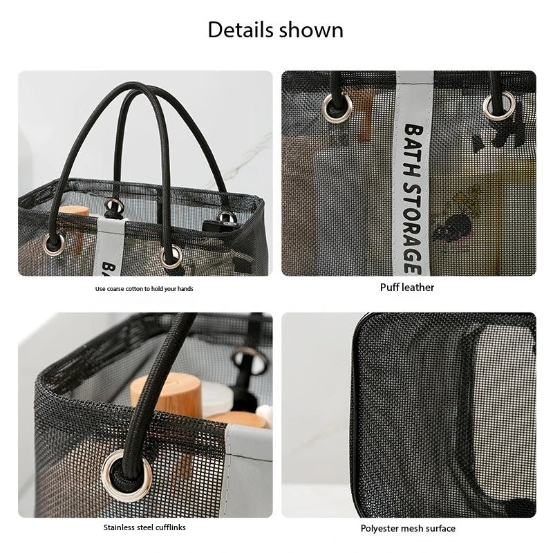 Collapsible Mesh Drain Basket 2in1 Travel Toiletry Swimming Organizer