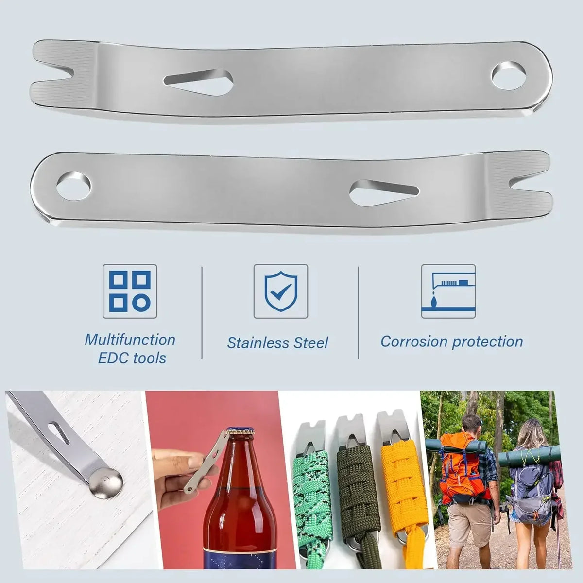 Mini EDC Stainless Steel Multitool Crowbar Keychain Pocket Tool