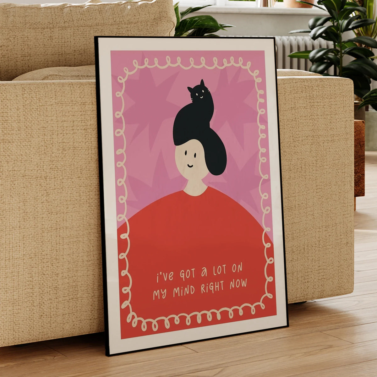 "I've Got A Lot On My Mind" Funny Canvas Wall Art Print