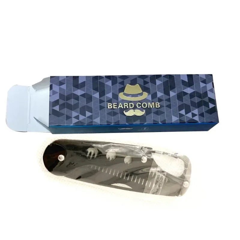 Stainless Steel Folding Beard Comb – Anti-Static Men's Comb