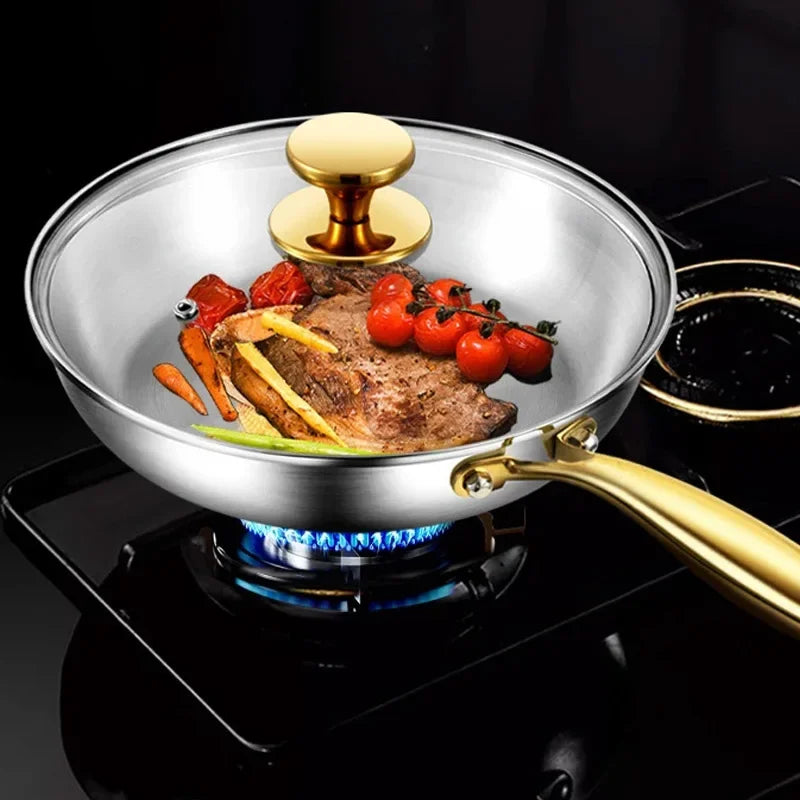 KEMORELA 3-Pc 316 Stainless Steel Non-Stick Frying Pan Set