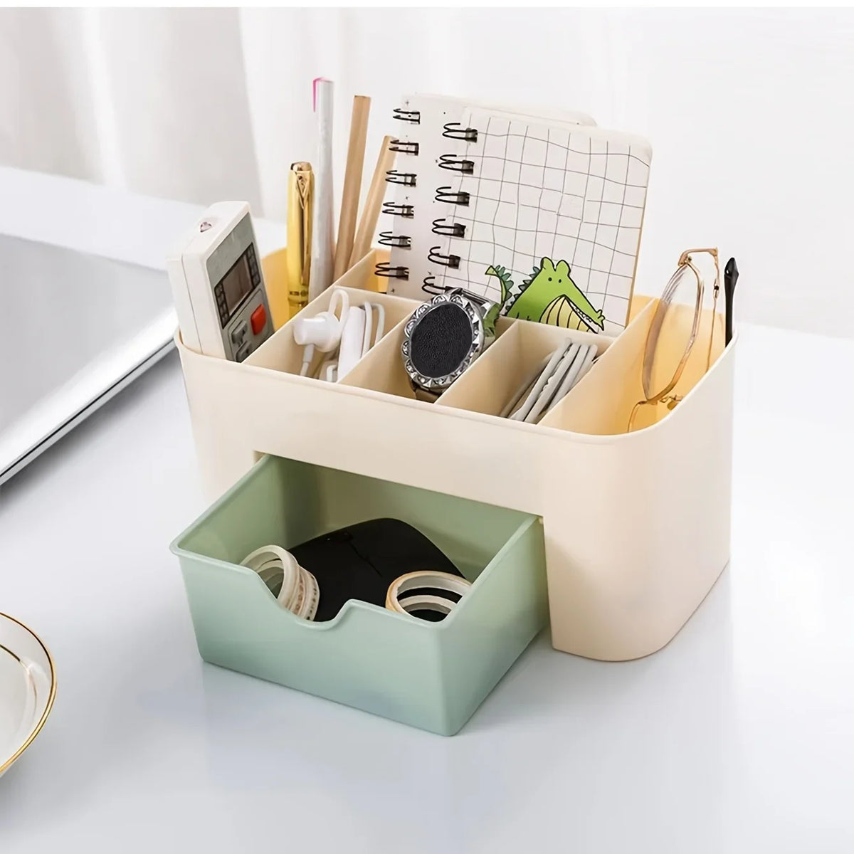 Makeup Organizer with Drawer & 6 Compartments | Cosmetic Storage