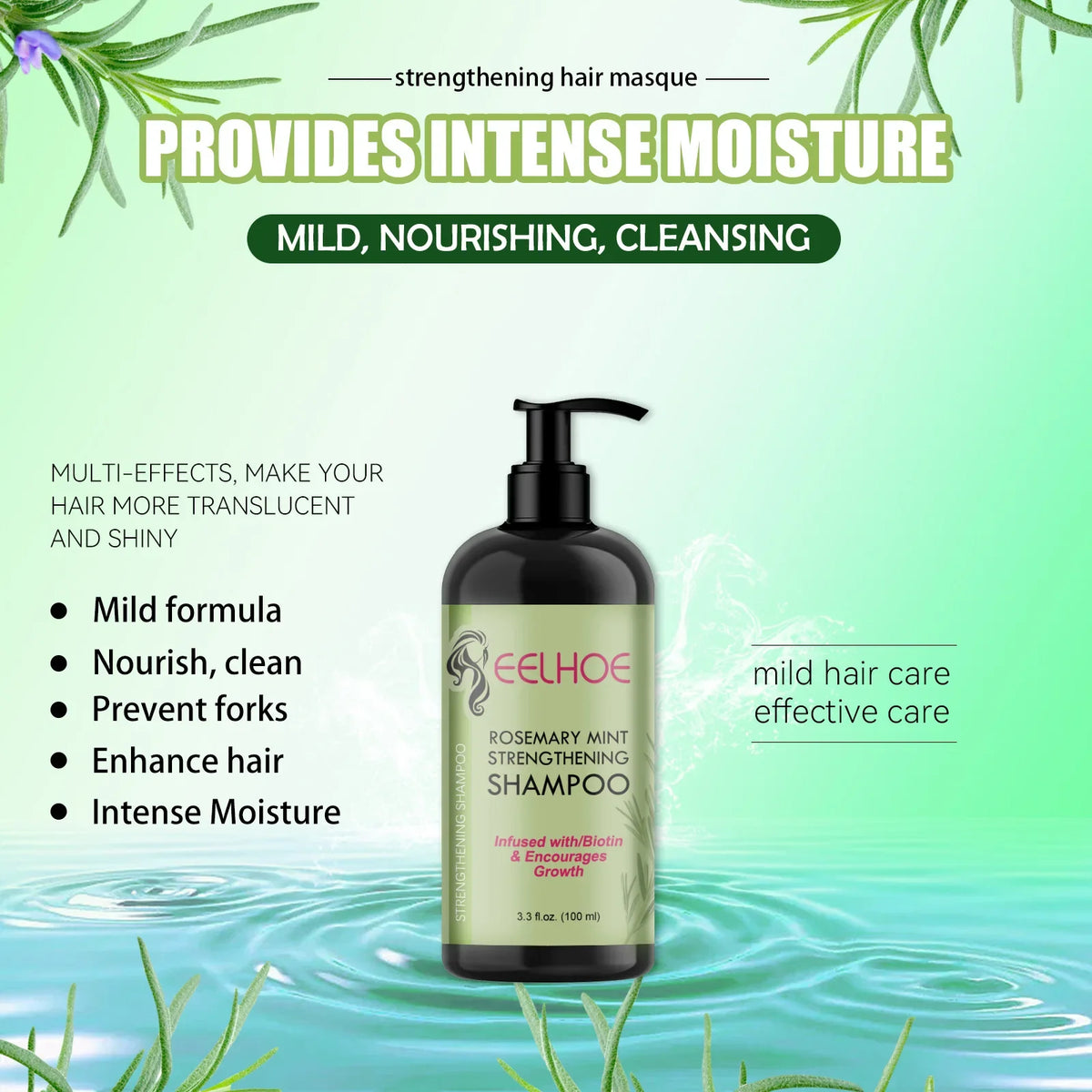 EELHOE Rosemary Nourishing Shampoo – Frizz Control & Scalp Care