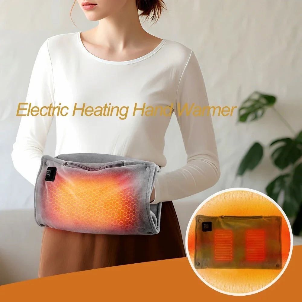 USB Electric Hand Warmer Bag – 3 Heat Levels, 4 Graphene Pads