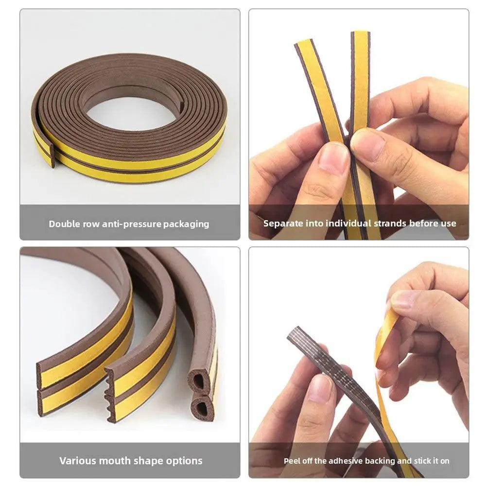 Self Adhesive Weather Stripping Door Seal Strip EPDM Soundproof