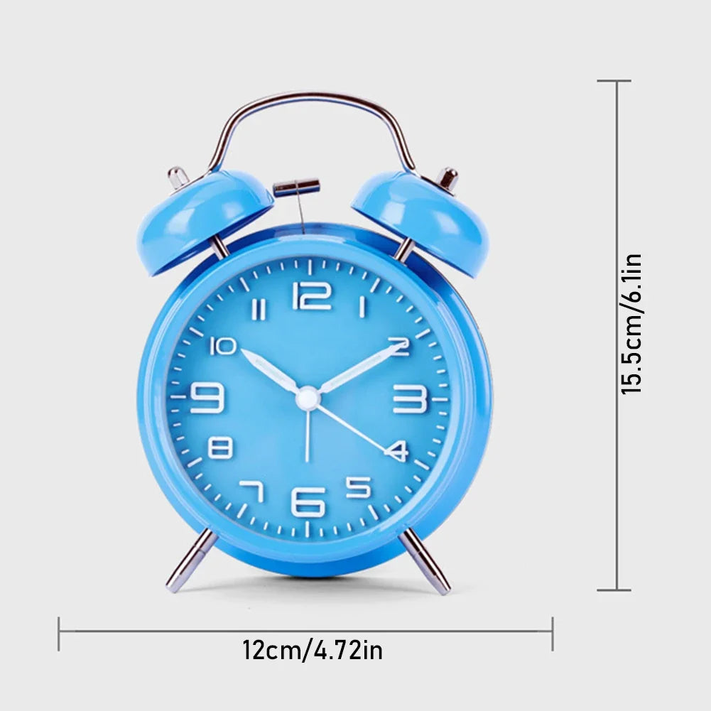4-Inch Mini Round Silent Alarm Clock | Bedside & Dorm