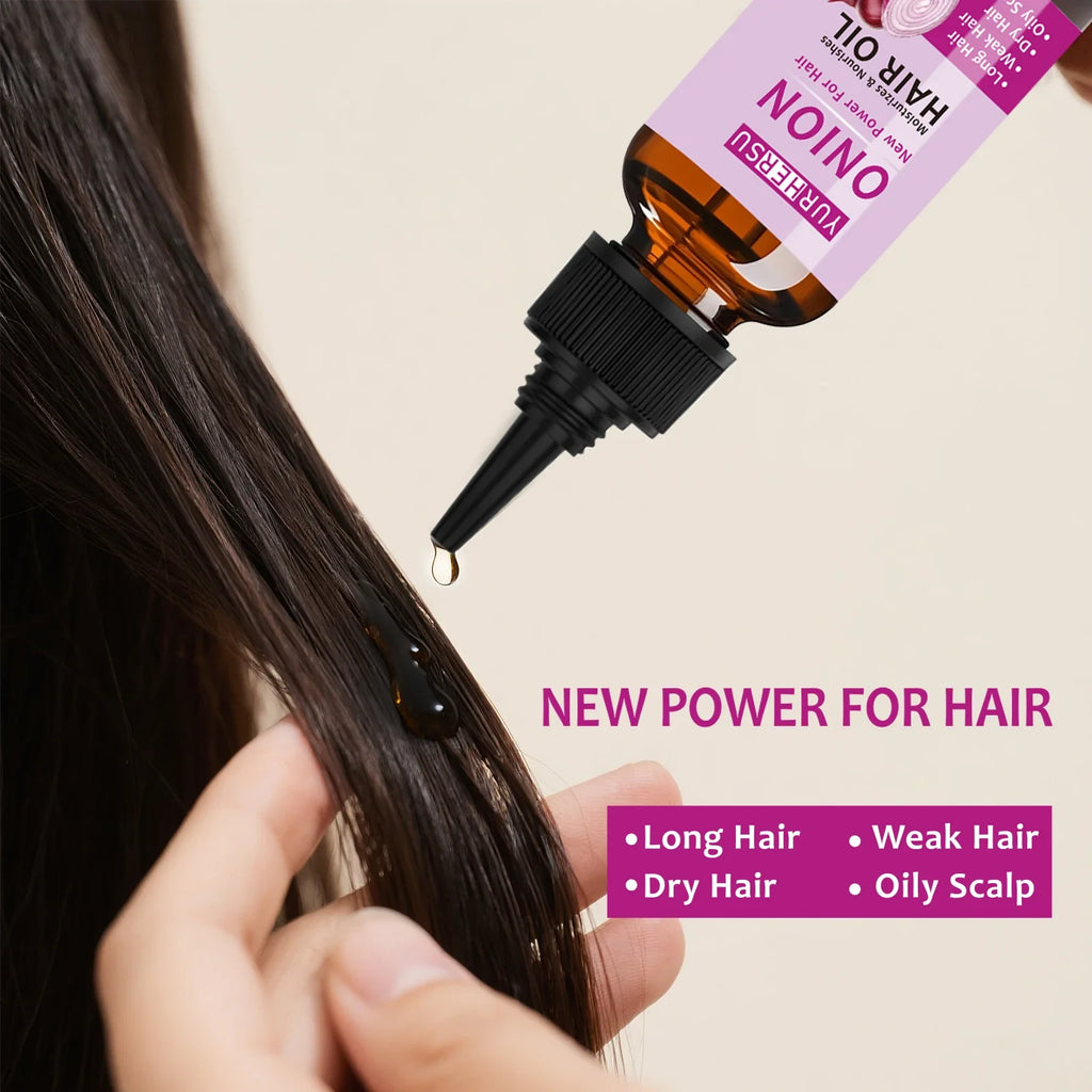 YURHERSU Onion Hair Oil – Pure Natural Hair Growth Treatment