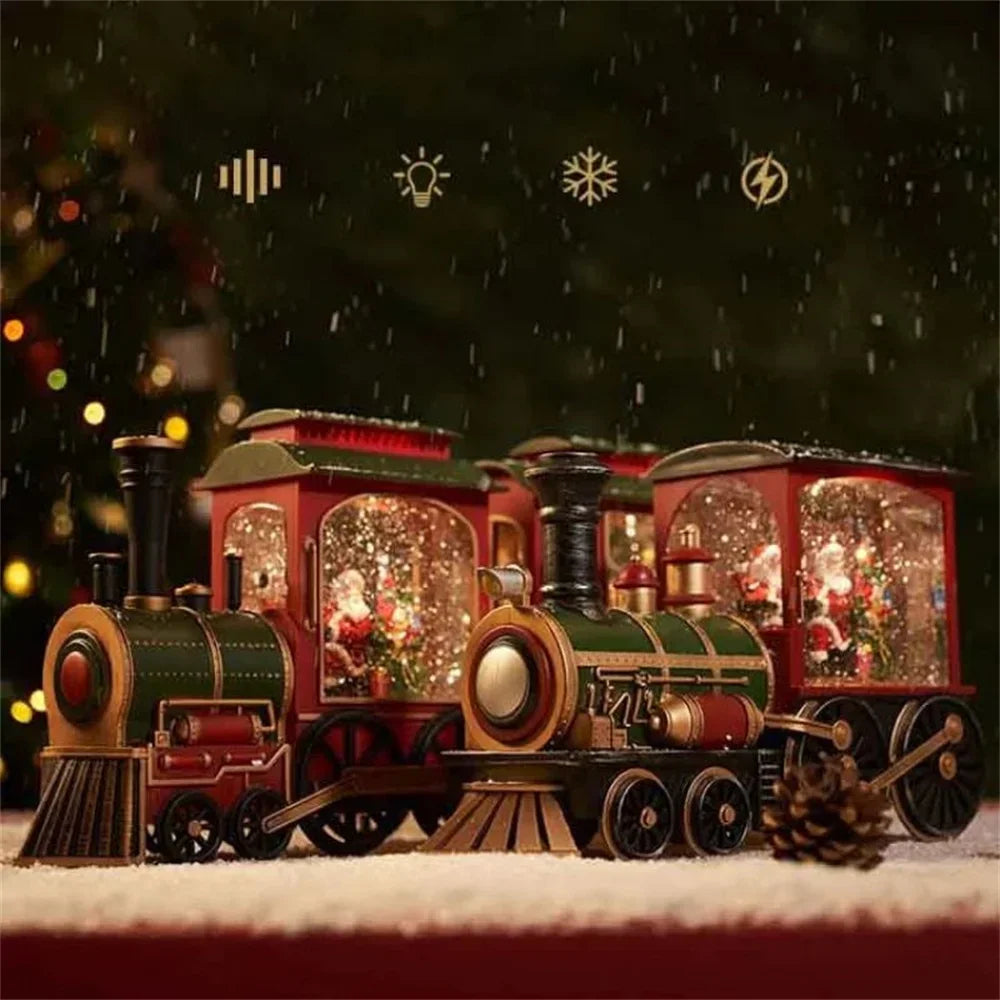 Christmas Train Snow Globe Lantern | Light-Up Holiday Decor