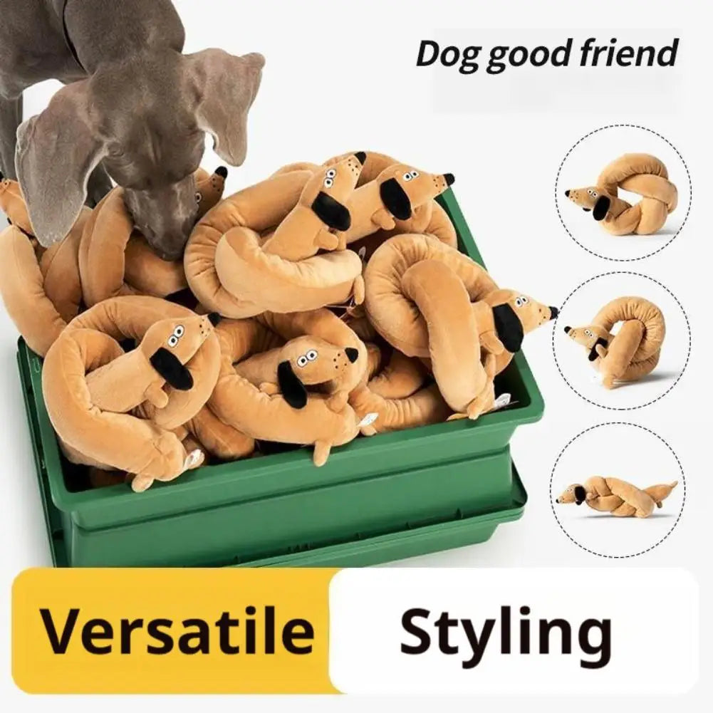 Extra Long Squeaky Dachshund Plush Dog Toy – 1 Metre