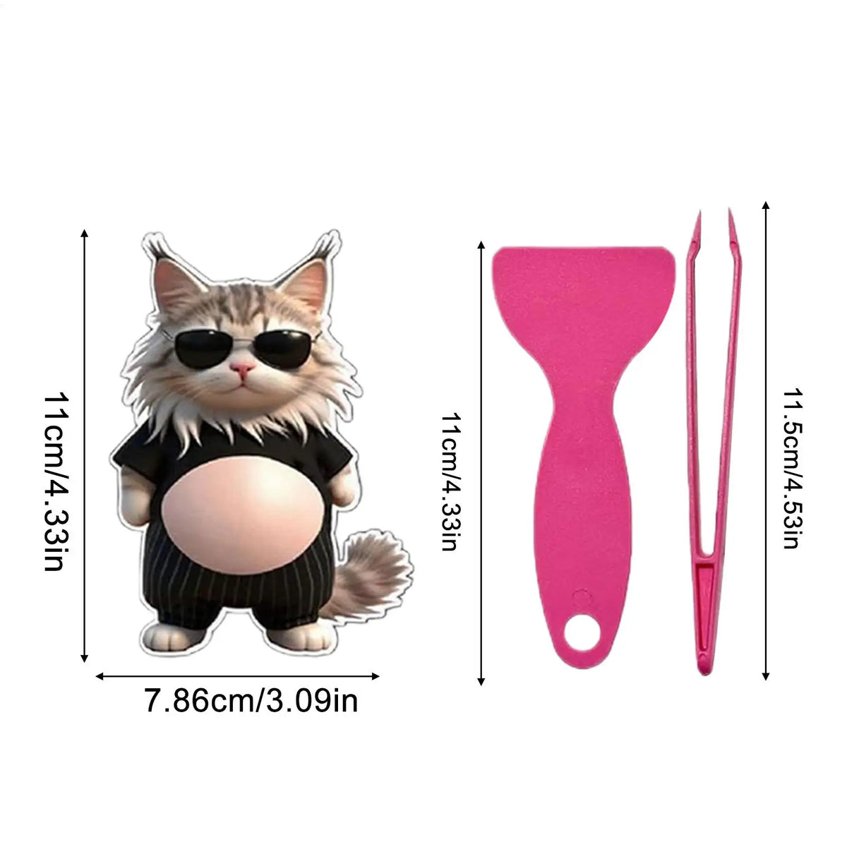 3D Cat Belly Stickers – Soft Silicone Decals for Kids & Decor