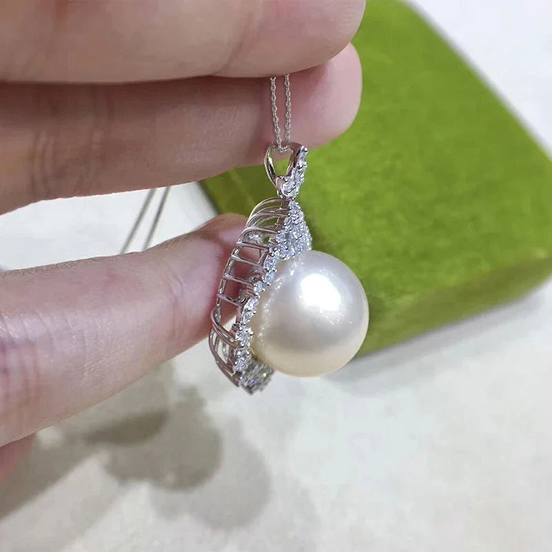 Huitan Flower Imitation Pearl Pendant Necklace for Women