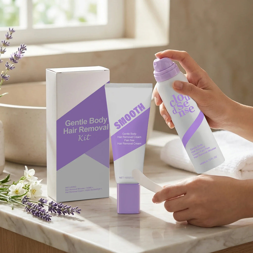 3-in-1 Painless Body Hair Removal Kit – Cream, Mousse & Scraper