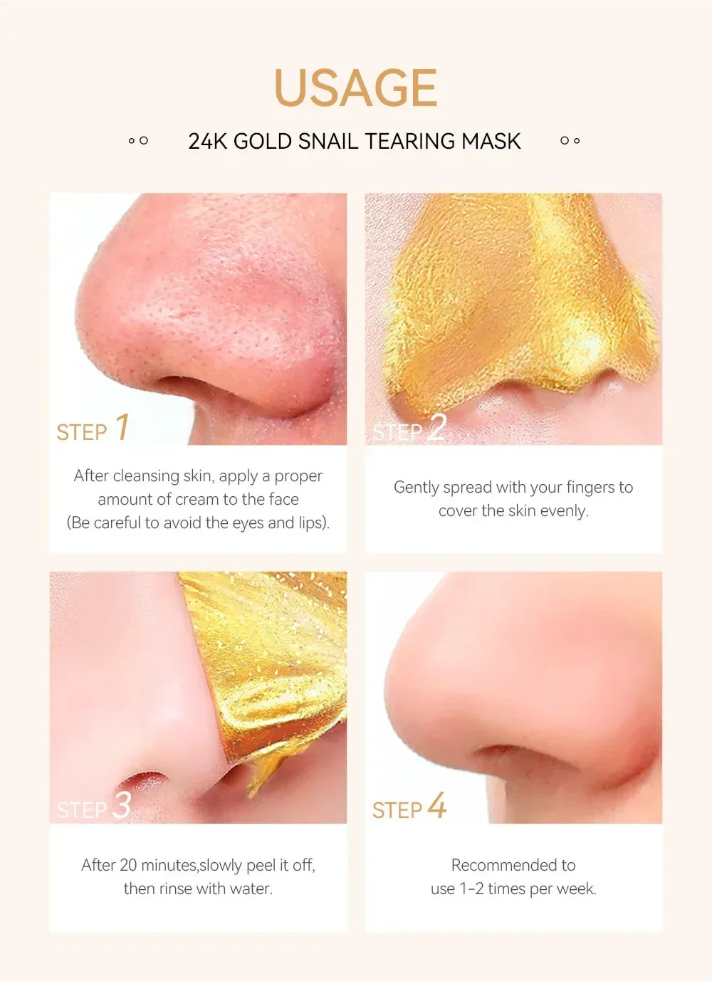 LAIKOU 24K Gold Sakura Peel-Off Face Mask – Brightening 50g