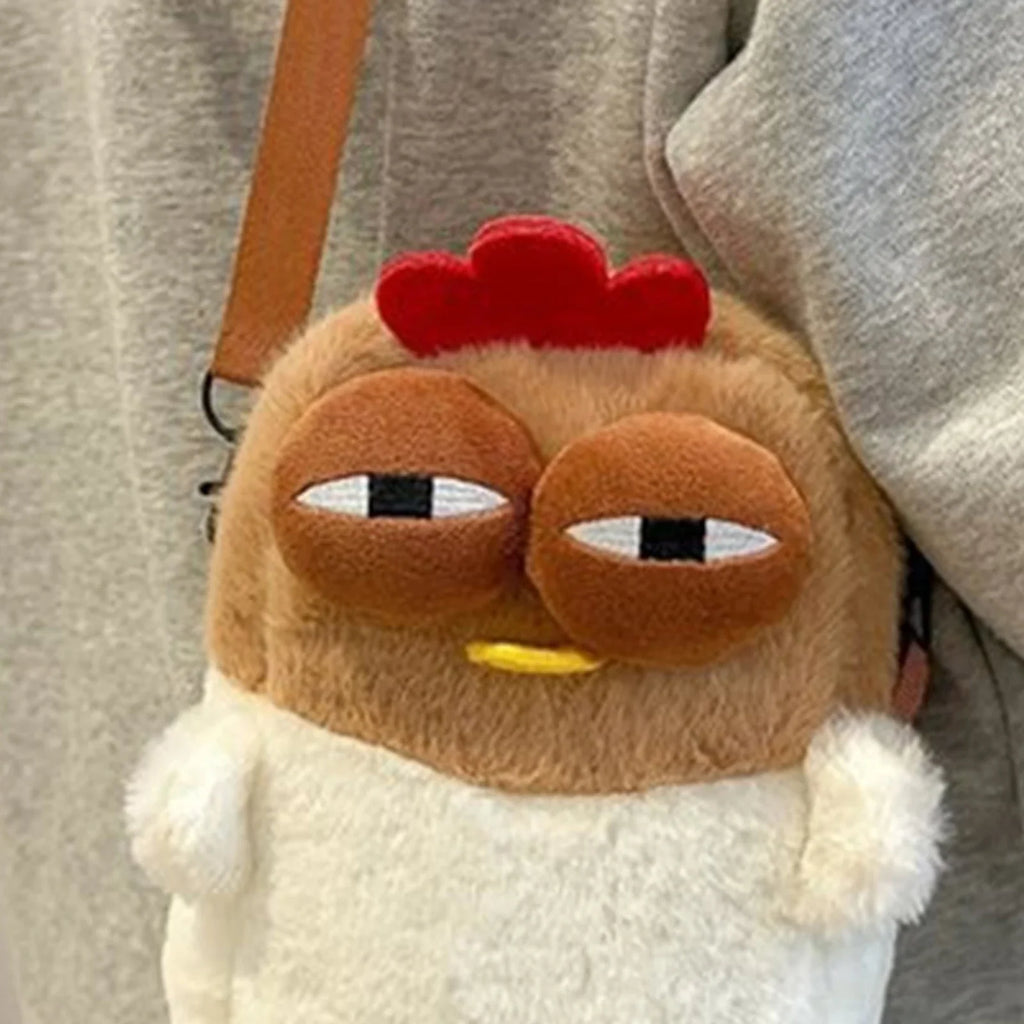Kawaii Chicken Plush Sling Bag – Mini Cute Crossbody Phone Pouch