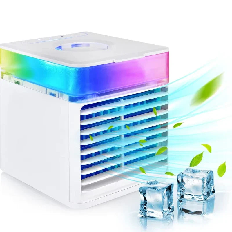 Portable USB Desktop Air Cooler Fan with Mist & Night Light