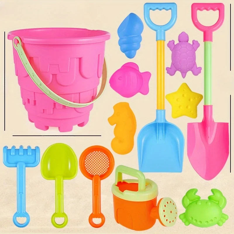 Kids Beach Toy Set | 9/13-Piece Sand Shovel, Bucket & Tools