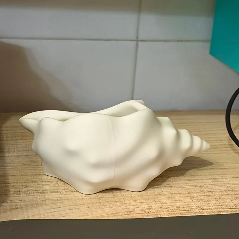 Creamy White Seashell Storage Box | Desktop Organizer
