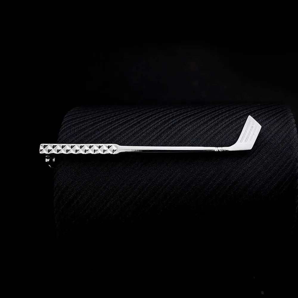 Silver Metal Tie Clip for Men – Key & Glasses Shape Novelty Pin