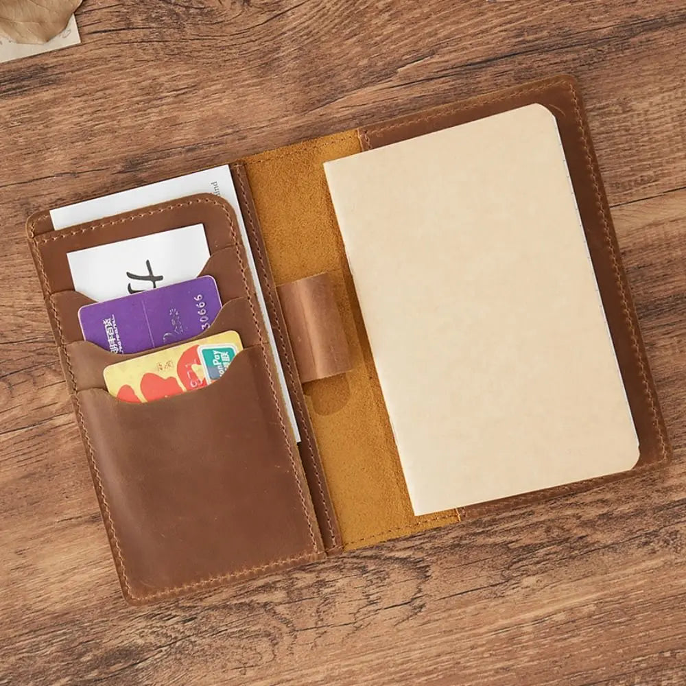 Crazy Horse Leather Journal Cover – Pen Slot & Card Holder