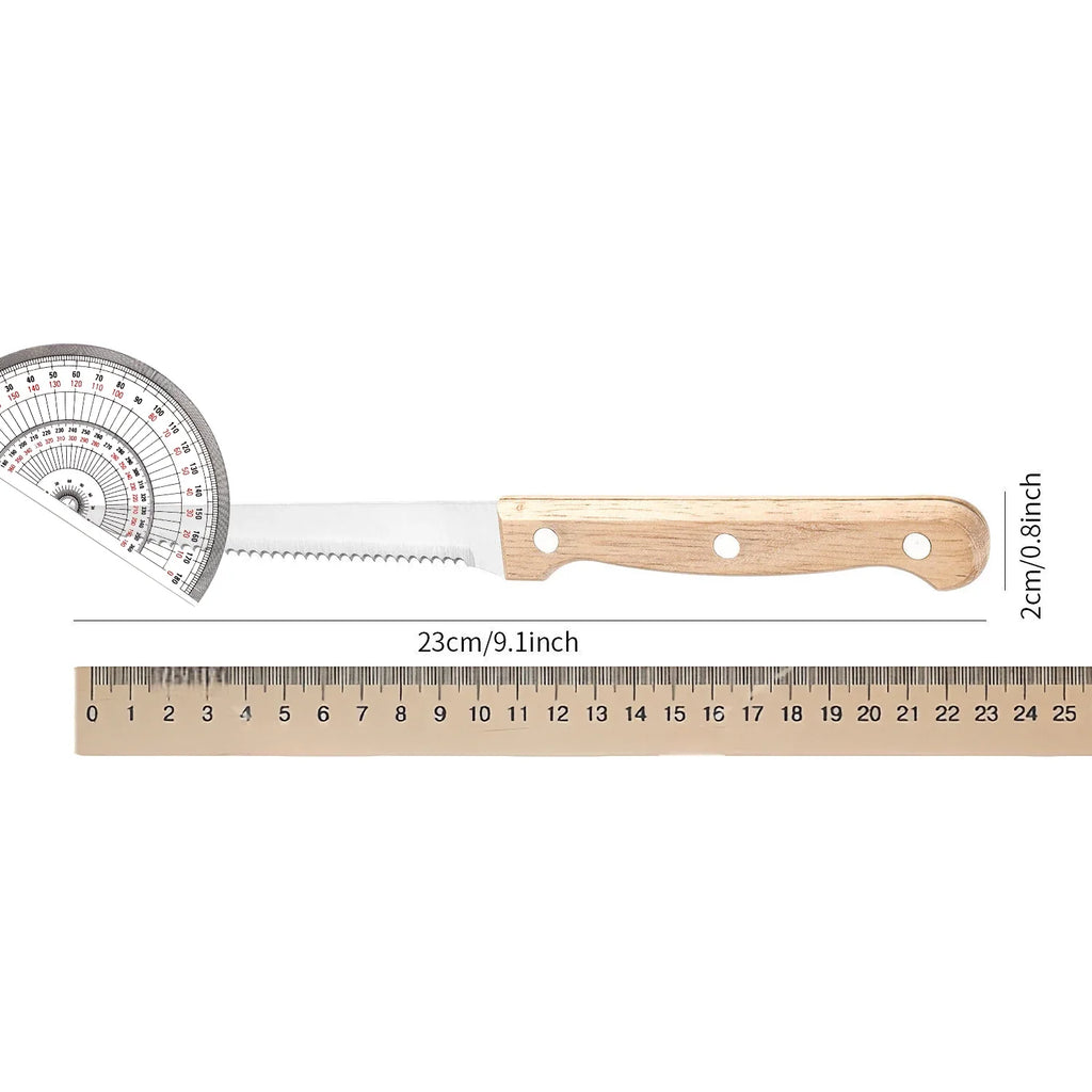 Premium Steak Knife Set – Serrated Steel & Wood Handle | 4/6/8pc
