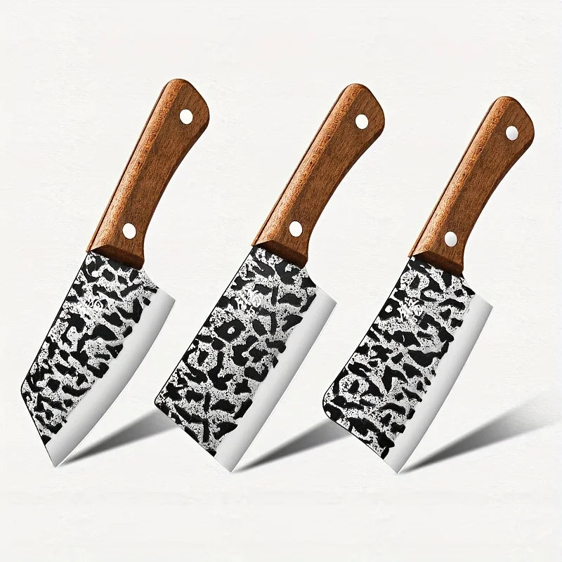 Mini 3-Piece Stainless Steel Kitchen Knife Set – Chef & Cleaver