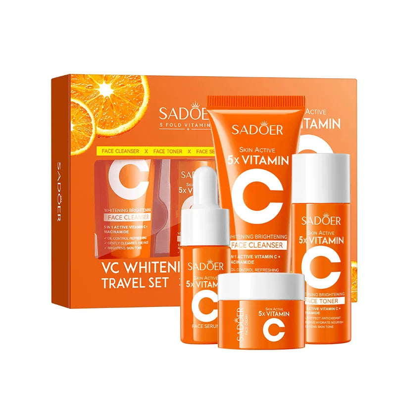 Vitamin C 4-Piece Travel Skin Care Set – Toner, Serum & Cream