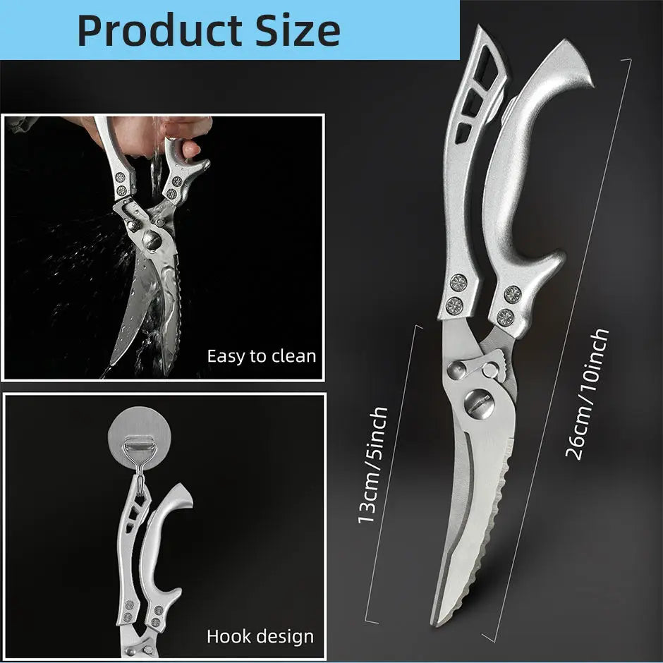 Multifunctional Stainless Steel Kitchen Scissors – Meat & Bone