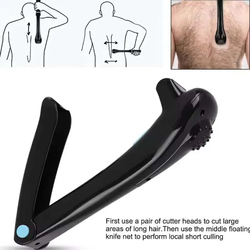 Portable Back Shaver for Men – Foldable Long Handle Body Razor