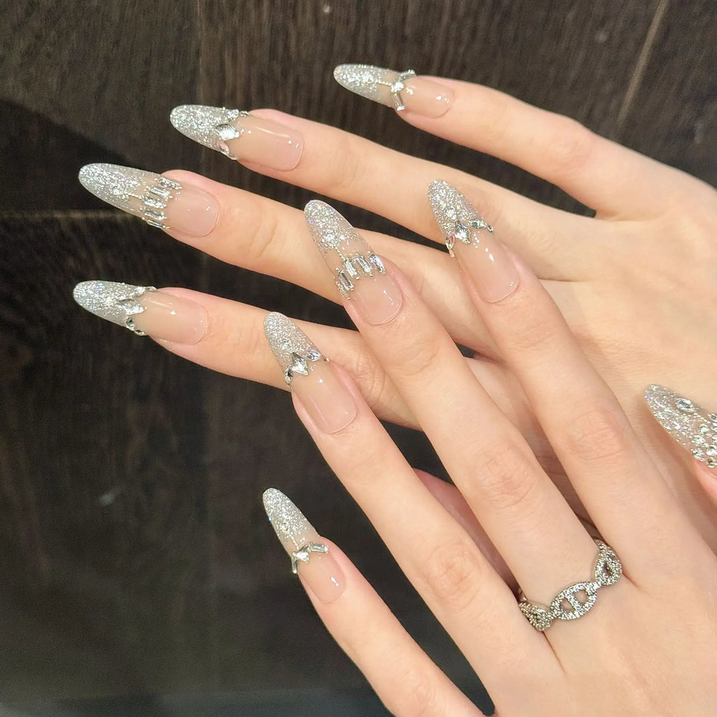 Handmade Press Nails Sweet Pink Ballet Lady Fake Nail Tips Wearable