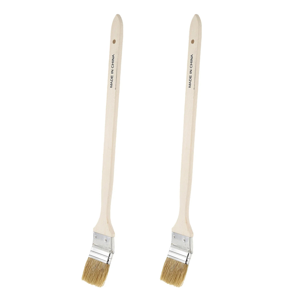 A36T- Wide Wooden Handle Metal Ferrule Faux Bristle Head Radiator