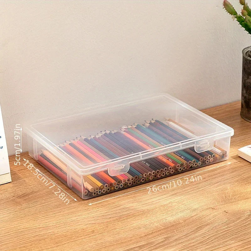 Transparent Storage Container Plastic Dustproof Box Stationery