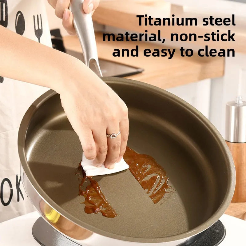 Titanium Nonstick Frying Pan – 316 Stainless Steel All Cooktops