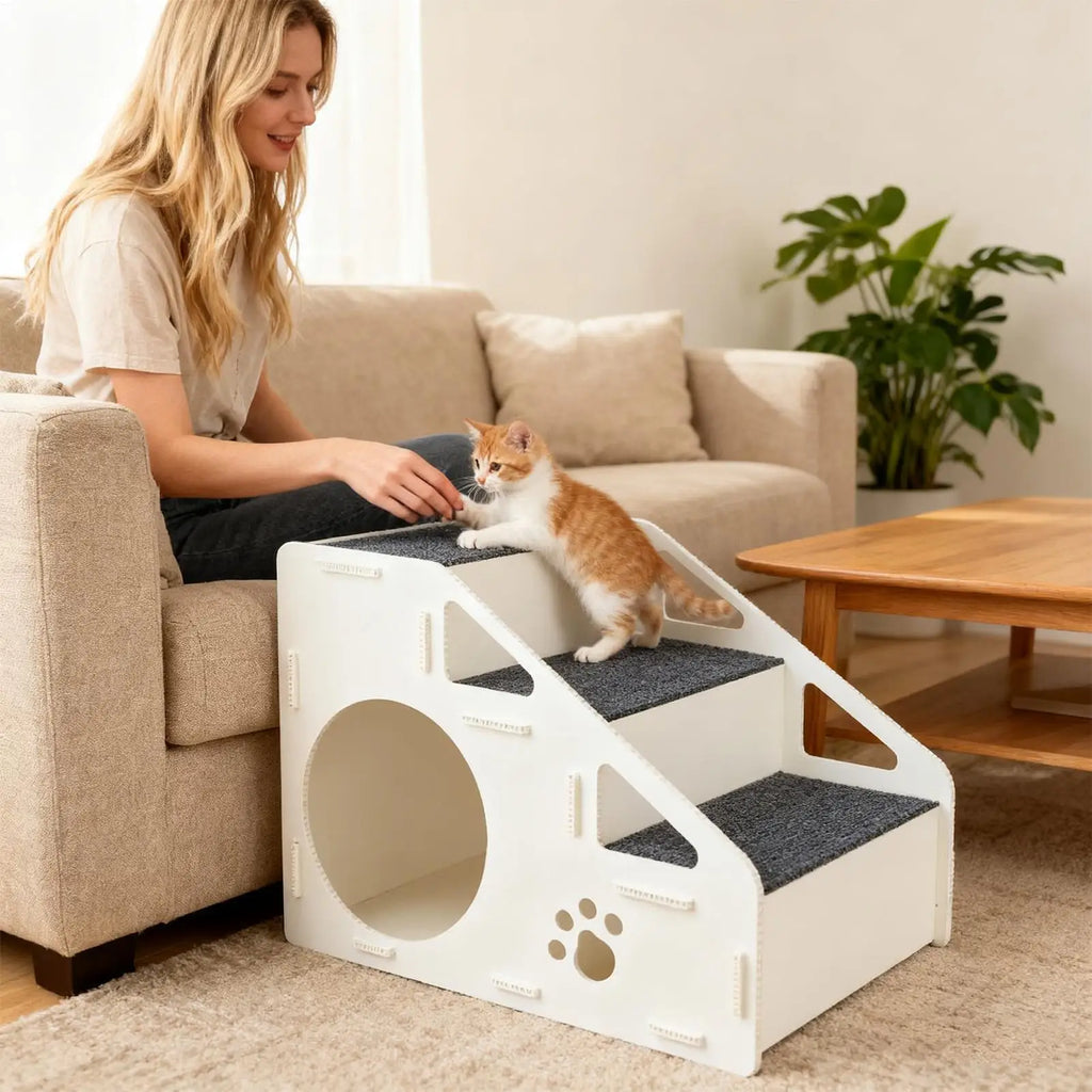 1 Foldable Non-slip Ramp Dog Stairs Small Puppy Ladder House Home