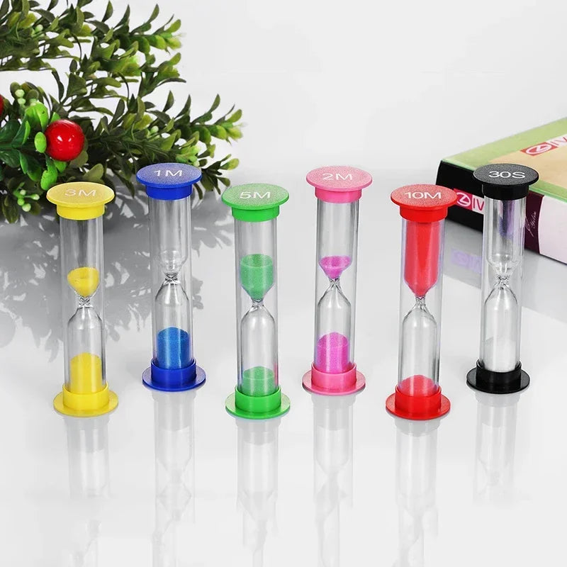 Colorful Anti-Drop Hourglass Sand Timer Set – 6 Pieces