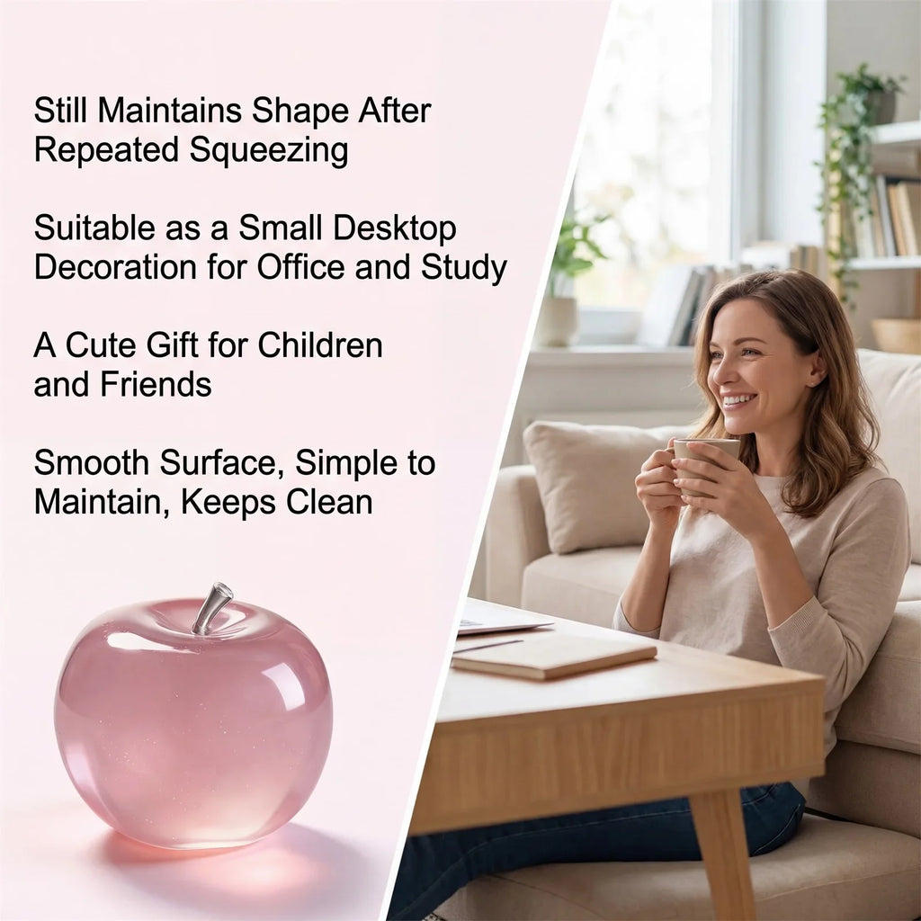 Squishy Pink Apple Fidget Sensory Squeeze Toy – Kids & Adults
