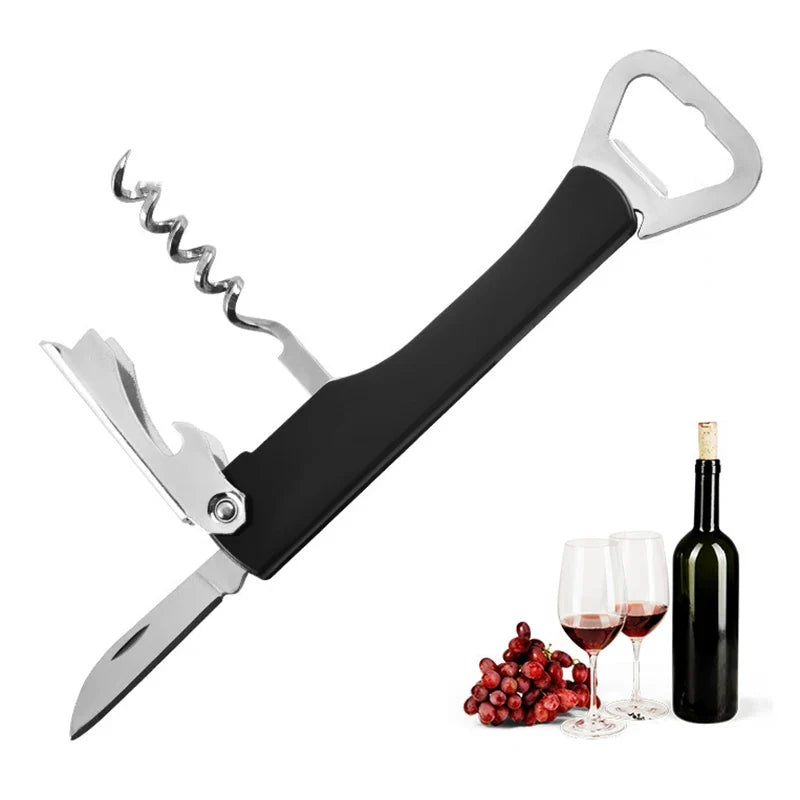 Multi Functional Red Wine Bottle Opener Beer Plastic 4-In-1