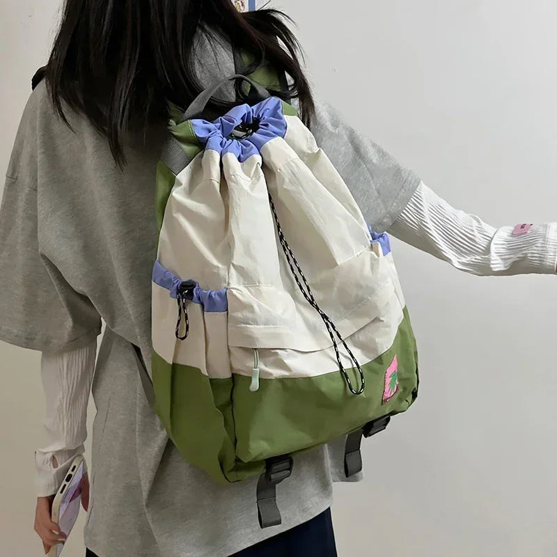Lightweight Drawstring Backpack – Unisex Nylon Travel Bag