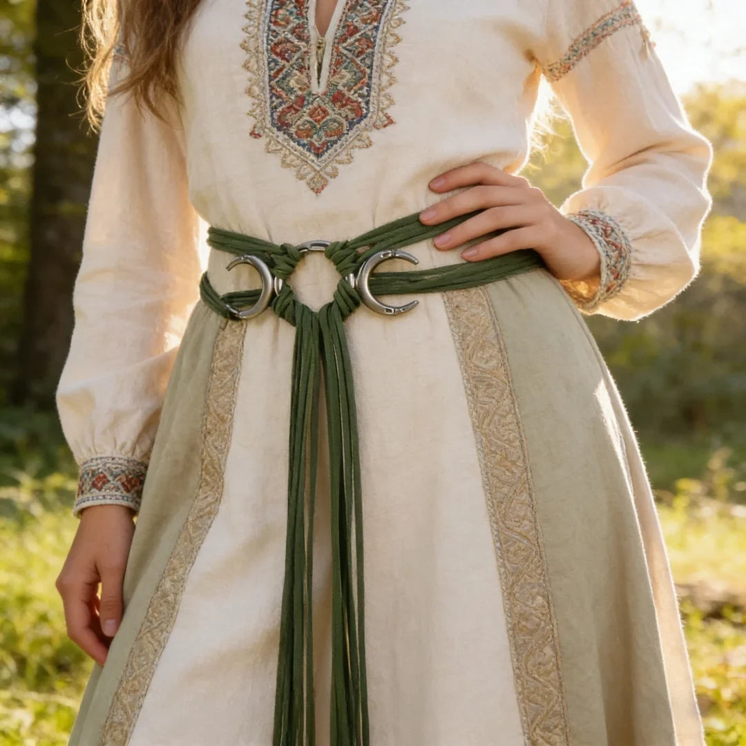 Vintage Medieval Long Rope Knot Women's Belt Nordic Witch Waist