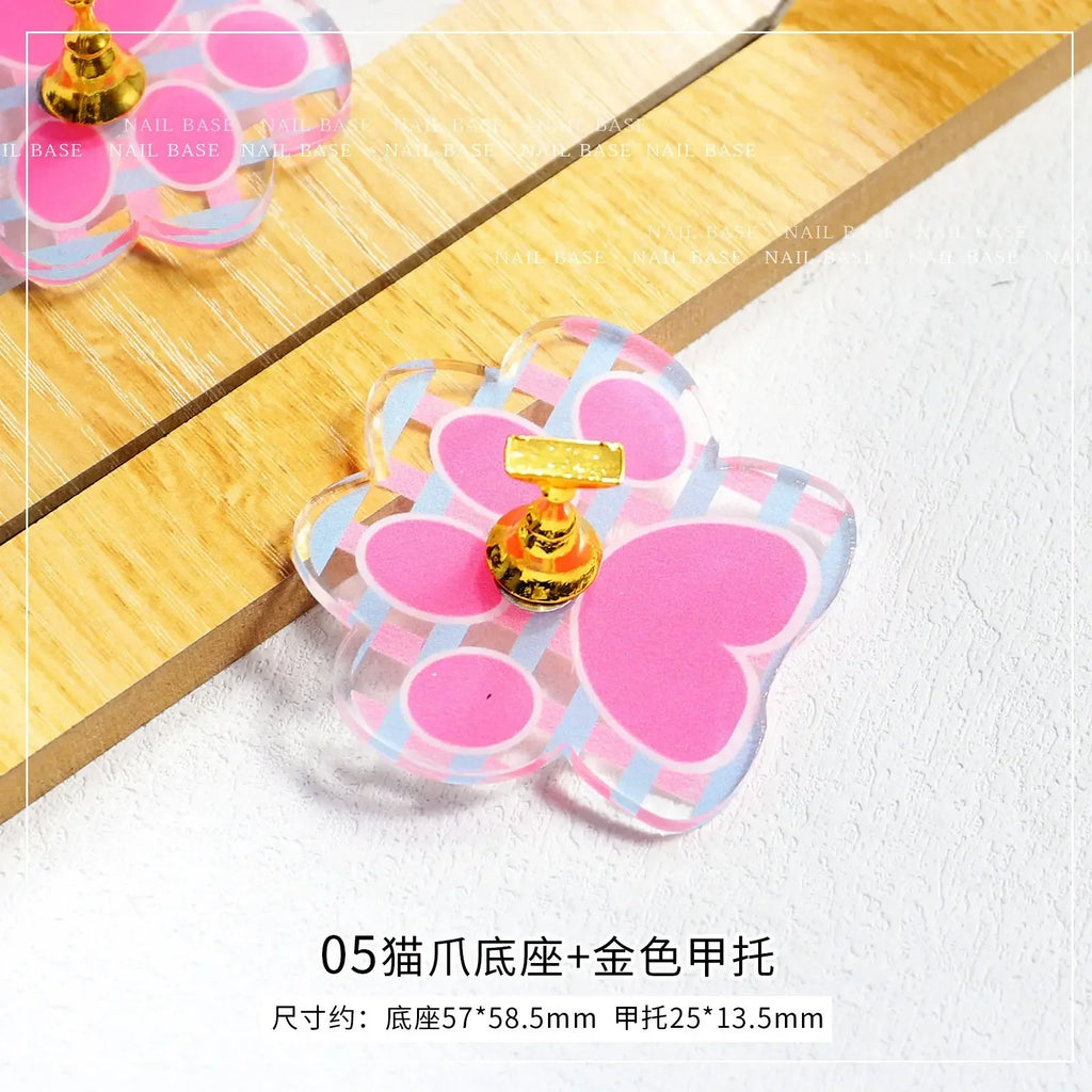 Cow Nail Art Practice Stand | Magnetic Tips & Gel Color Chart