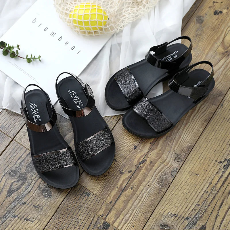 Women's Flat Beach Sandals – Soft Sole Casual Summer Shoes