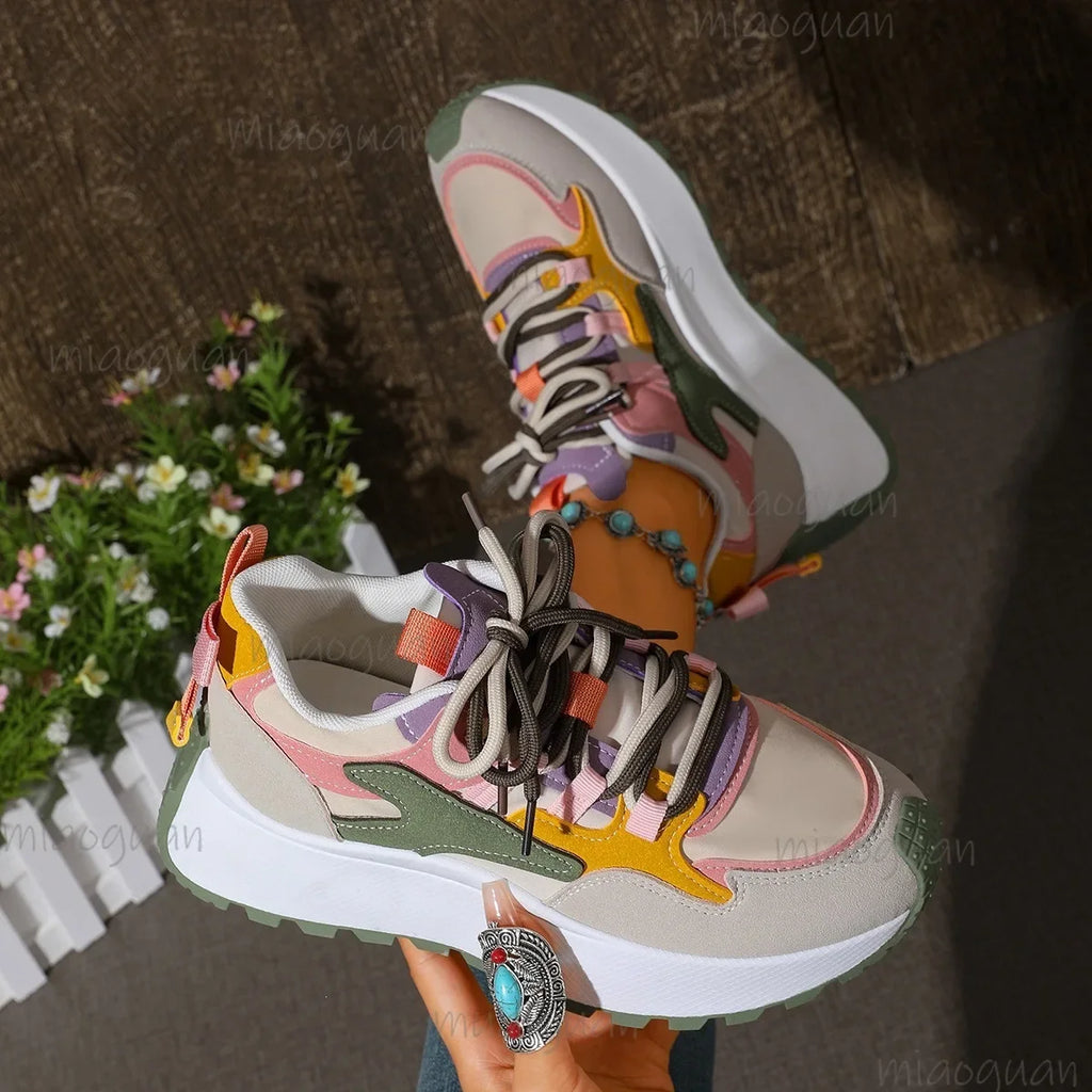 Women's Thick Sole Sneakers – Breathable Height Boost Casual Shoes
