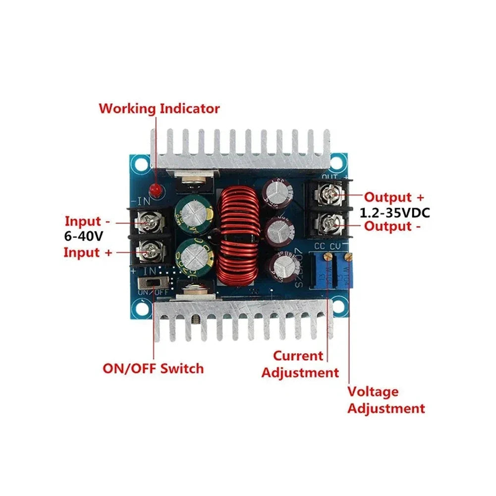 DC-DC Buck Converter 6-40V to 1.2-35V 300W 20A Step Down Module
